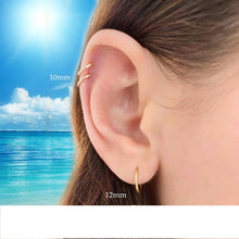 Load image into Gallery viewer, 10K WHITE GOLD ROUND ENDLESS HOOP EARRINGS, 10 mm
