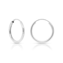 Load image into Gallery viewer, 10K WHITE GOLD ROUND ENDLESS HOOP EARRINGS, 20 mm
