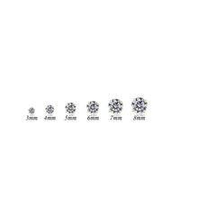 Load image into Gallery viewer, 10K SOLID WHITE GOLD CLASSIC ROUND Cubic Zirconium Stud EARRINGS-8mm-4.00ctw.
