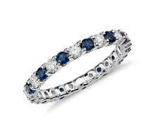 Load image into Gallery viewer, Sapphire and Diamond Eternity Ring
