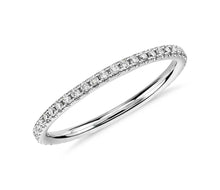Load image into Gallery viewer, Micropavé Diamond Eternity Ring in 14k White Gold (1/4 ctw.)
