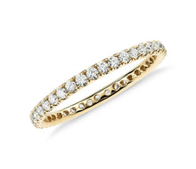 Load image into Gallery viewer, Diamond Micropavé Eternity Ring in 14k Yellow Gold
