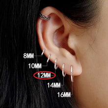 Load image into Gallery viewer, Fancy Stainless steel Hoops Silver Color Earrings
