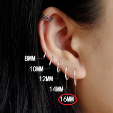 Load image into Gallery viewer, Fancy Stainless steel Hoops Silver Color Earrings
