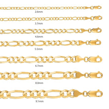 Load image into Gallery viewer, 10K Yellow Gold Figaro Bracelet 9.0 mm
