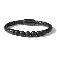 Load image into Gallery viewer, Fancy Stainless steel &amp; Genuine Leather Bracelet
