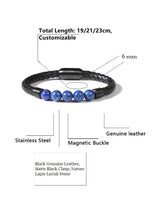 Load image into Gallery viewer, Fancy Stainless steel &amp; Genuine Leather Bracelet
