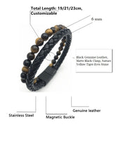 Load image into Gallery viewer, Fancy Stainless steel &amp; Genuine Leather Bracelet

