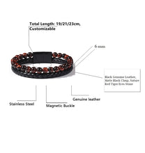 Load image into Gallery viewer, Fancy Stainless steel &amp; Genuine Leather Bracelet
