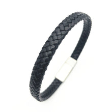 Load image into Gallery viewer, Fancy Stainless steel &amp; Genuine Leather Bracelet
