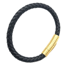 Load image into Gallery viewer, Fancy Stainless steel &amp; Genuine Leather Bracelet

