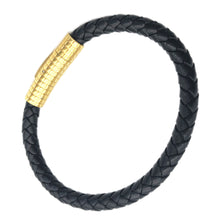 Load image into Gallery viewer, Fancy Stainless steel &amp; Genuine Leather Bracelet
