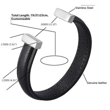 Load image into Gallery viewer, Fancy Stainless steel &amp; Genuine Leather Bracelet
