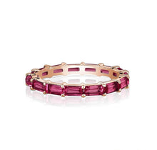 Load image into Gallery viewer, BAGUETTE ETERNITY RING (Available in 5 Colors Stones)

