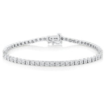 Load image into Gallery viewer, Four Prong Diamond Tennis Bracelet In 14K White/Yellow Gold (1.00 Ctw)
