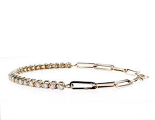 Load image into Gallery viewer, Diamond Tennis Bracelet HALF AND HALF DIAMOND 14K (1.50 Ctw)
