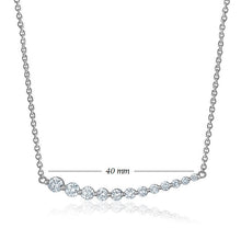 Load image into Gallery viewer, SINGLE PRONG CURVED BAR DIAMOND NECKLACE (0.60CTW) 14K Gold
