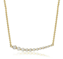 Load image into Gallery viewer, SINGLE PRONG CURVED BAR DIAMOND NECKLACE (0.60CTW) 14K Gold
