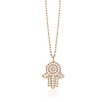 Load image into Gallery viewer, LARGE HAMSA DIAMOND NECKLACE (0.47CTW) 14K Gold
