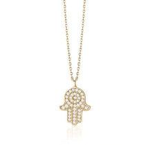 Load image into Gallery viewer, LARGE HAMSA DIAMOND NECKLACE (0.47CTW) 14K Gold
