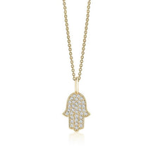 Load image into Gallery viewer, MY SMALL HAMSA NECKLACE (0.20CTW) 14K Gold
