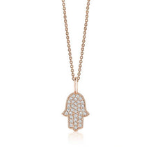 Load image into Gallery viewer, MY SMALL HAMSA NECKLACE (0.20CTW) 14K Gold
