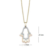 Load image into Gallery viewer, THREE COLOR HAMSA WITH DIAMONDS (0.23CTW) 14K Gold
