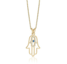 Load image into Gallery viewer, HAMSA NECKLACE (0.10CTW) 14K Gold
