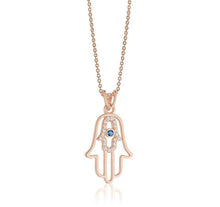 Load image into Gallery viewer, HAMSA NECKLACE (0.10CTW) 14K Gold
