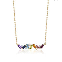Load image into Gallery viewer, MULTI COLOR GEMSTONE NECKLACE DIAMOND (0.10CTW) 14K Gold
