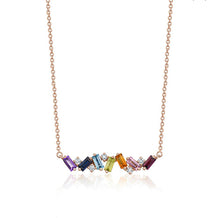 Load image into Gallery viewer, MULTI COLOR GEMSTONE NECKLACE DIAMOND (0.10CTW) 14K Gold
