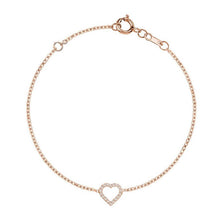 Load image into Gallery viewer, HEART DIAMOND BRACELET (0.10CTW) 14K Gold
