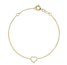 Load image into Gallery viewer, HEART DIAMOND BRACELET (0.10CTW) 14K Gold

