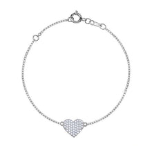 Load image into Gallery viewer, MY SINGLE HEART PAVE BRACELET (0.30 CTW) 14K Gold
