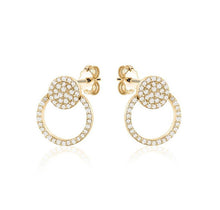 Load image into Gallery viewer, CIRCLE IN CIRCLE DIAMOND EARRINGS (0.45CTW) 14K Gold
