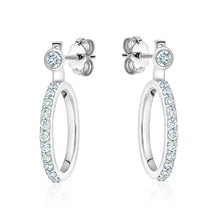 Load image into Gallery viewer, BEZEL STUD DIAMOND JACKET HOOPS (0.45CTW) 14K Gold
