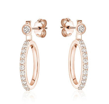 Load image into Gallery viewer, BEZEL STUD DIAMOND JACKET HOOPS (0.45CTW) 14K Gold
