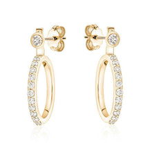 Load image into Gallery viewer, BEZEL STUD DIAMOND JACKET HOOPS (0.45CTW) 14K Gold

