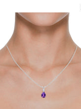 Load image into Gallery viewer, Amethyst Pear shaped Pendant And  Diamond (0.15ctw.)
