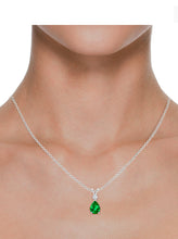 Load image into Gallery viewer, Emerald Pear shaped Pendant And  Diamond (0.15ctw.)
