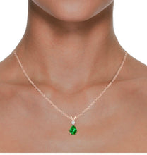 Load image into Gallery viewer, Emerald Pear shaped Pendant And  Diamond (0.15ctw.)
