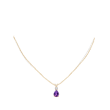 Load image into Gallery viewer, Amethyst Pear shaped Pendant And  Diamond (0.15ctw.)
