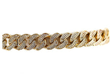 Load image into Gallery viewer, 10K Yellow Gold Bracelet for men Solid (pavé)
