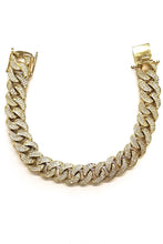 Load image into Gallery viewer, 10K Yellow Gold Bracelet for men Solid (pavé)
