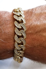 Load image into Gallery viewer, 10K Yellow Gold Bracelet for men Solid (pavé)
