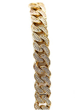 Load image into Gallery viewer, 10K Yellow Gold Bracelet for men Solid (pavé)

