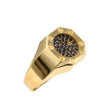Load image into Gallery viewer, Men's Rings in Yellow 10K Gold (micro pavé)
