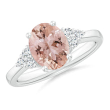 Load image into Gallery viewer, Solitaire Oval Morganite Ring with Diamonds (0.18ctw.)
