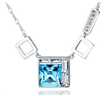 Load image into Gallery viewer, Stainless Steel Pendant Made with Crystal from SWAROVSKI®-Crystal-Sapphire
