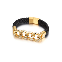 Load image into Gallery viewer, CUBAN LINK LEATHER BRACELET
